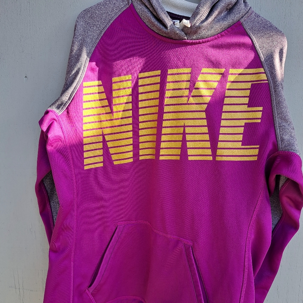 NIKE Therma Fit Womens Pullover Hoodie Purple/Gray Size Small - Picture 2 of 15